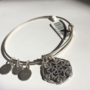 Alex & Ani silver charm bracelet. Snowflake charm.